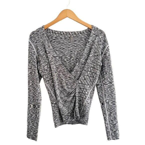 One Girl Who Anthropologie V Neck Long Sleeve Tunic Wrap Knit Top Size S - Picture 3 of 11